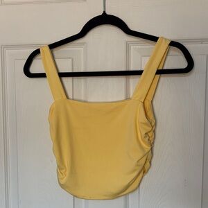 SHEIN Yellow Ruched Crop Top